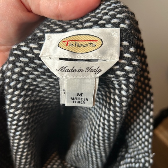 Talbots Made in Italy Knit Pencil Skirt | Black White Textured Midi | Size M - Picture 2 of 4